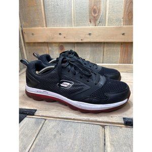 US9.5 EU 42.5 Skechers Skech Air Mens Running Sneakers Shoes Black White Red
